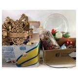 Holiday Items, Glass Trays, Wall Sconces, Floral
