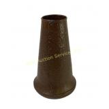 Hammered Brown Metal Vase with Rivet Detailing