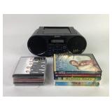 Sony CD Boombox with CDs and DVDs