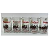 (5) 1989 Libbey Budweiser Christmas Clydesdales