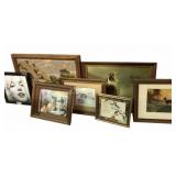 Framed Artwork; Needlepoint Village, James McBride