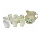 Vintage Kool-Aid Man pitcher and cups lot of 10