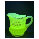 Victorian uranium custard souvenir glass creamer