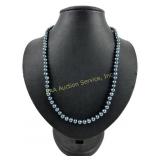 Cultured pearl necklace with sterling silver