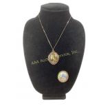 14K 585 Stamped Gold Chain, Limoges France Pin