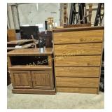 Wood TV Stand with Shelf & Bottom Doors for