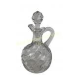 Clear Pressed Glass Cruet with Stopper and Dot S