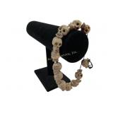 Antique bisque porcelain skull beads Germany or