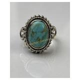 Sterling & turquoise ring size 7. Total weight