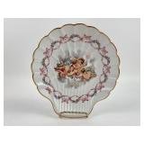 Limoges porcelain shell plate with cherubs, 10