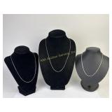 (3) sterling necklaces total weight 39.261 grams