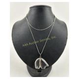 Sterling & carved rock crystal Inuit style polar