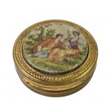 Vintage small decorative compact box with mirror