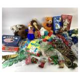 Holiday Decorations, Plush Toys, Bingo Game, and C