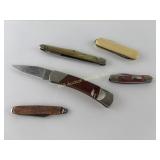 (5) pocket knives Parker-Edwards, Schrade