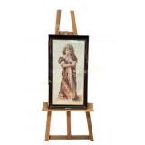 Meditation Lithograph Print in Wooden Frame