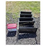 Metal Shelving Unit - Needs Repair & Rubbermaid