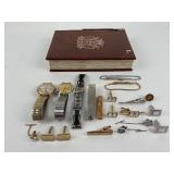 Menï¿½s cufflinks incl. Swank, tie clips, Timex