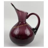 MCM Rainbow amethyst crackle glass pitcher mid