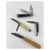 (4) pocket knives Camo, Okapi, Pakistan