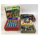 Shaker Maker, Perfection Game, Figurines, and Pens