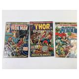Vintage Thor + Iron Man comic book lot of 3