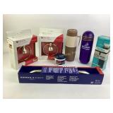 Towel Rings, Thermoses, Grab Bar, and Filler