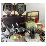 RFK Newspapers, Suitcase, Chandelier