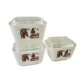 Pyrex Early America Refrigerator Dishes with lids