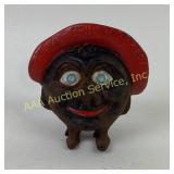 Black Americana Cast Iron Bank Character with Red