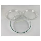 Pyrex Lot of 3 Large Pie dishes vintage