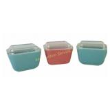 Pyrex Turquoise and Flamingo Pink Refrigerator