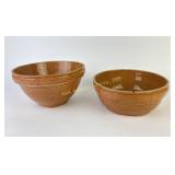 (2) stoneware mixing bowls