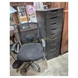 Black Storage Cabinet 9 Drawer & Office Chair
