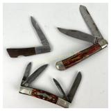 (3) pocket knives Boker Olde Stag, Gerber,