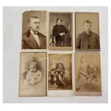 Victorian CVD Photograph cards qty 6