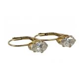 14k gold & CZ earrings. Total weight including CZ