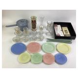 Norman Rockwell and Glass Candle Holders, Candles,