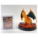 Pokemon Charizard card and statue lot of 2