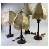 Table Lamps With Ornate Bases and Fabric Shades