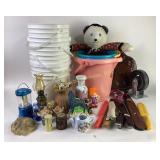 Knives: Bao Dam, Lenox, Caphalon; Wooden Clock, Va