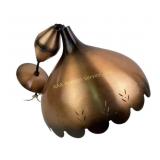 Mid-Century Copper Pendant Light with Etched Glass