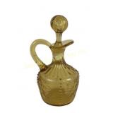 U.S. Glass Beaded Grape Glass Cruet with Embossed