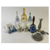 Glass bells, LE Smith, Kaiser, Pewter Vase