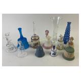 10 Glass Bells, Hummel, Westmoreland, vases