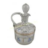 Hand-Painted Glass Cruet with Stopper