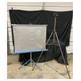 Projector screen, vanguard tripod