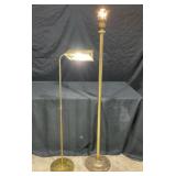 2 brass tone floor lamps. Both work