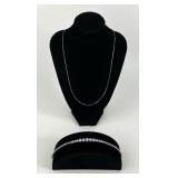 .925 Marked Silver clear stone bracelet, 9.11g TW