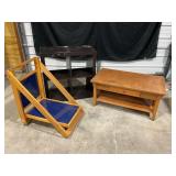 Shelf, cart, mission style coffee table